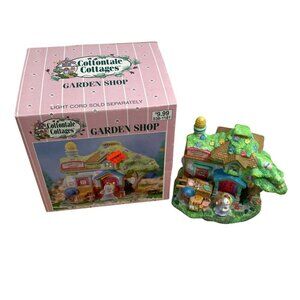 Vtg Cottontale Cottages Garden Shop Easter Bunny Village House Joann Fabric 2001